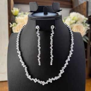 Authentic Swarovski Impression Statement Necklace & Earrings Set, Like New